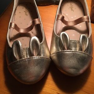 Cat & Jack gold bunny Mary Jane shoes